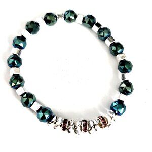 Bomb Party Halloween Stacks 2022  Witches Brew Single Blue & Silver Bracelet